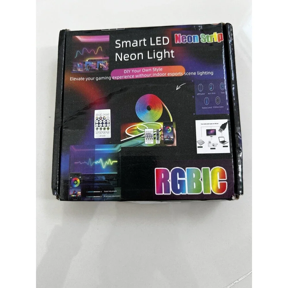USB Waterproof Flexible RGB Neon Strip Lights Bluetooth Remote App NEW 1m/3.3ft
